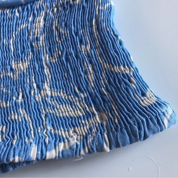 Zara sz XS BLUE strapless SMICKED floral corset crop top NWT - Picture 4 of 7